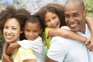 Happy family in a park